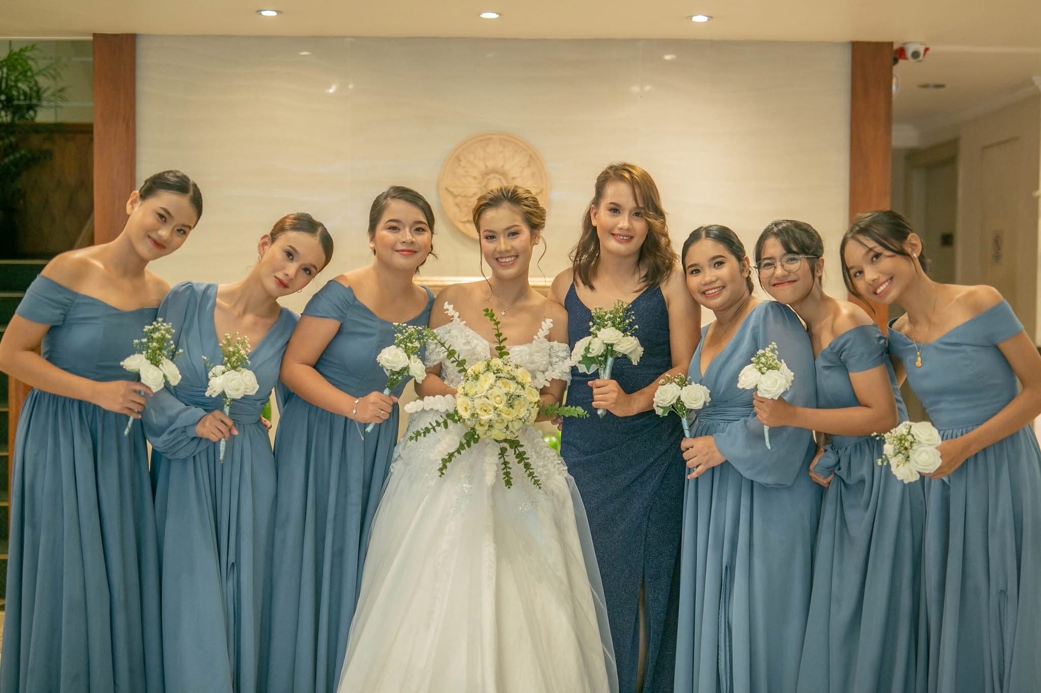 Dusty Blue Bridesmaid Gown