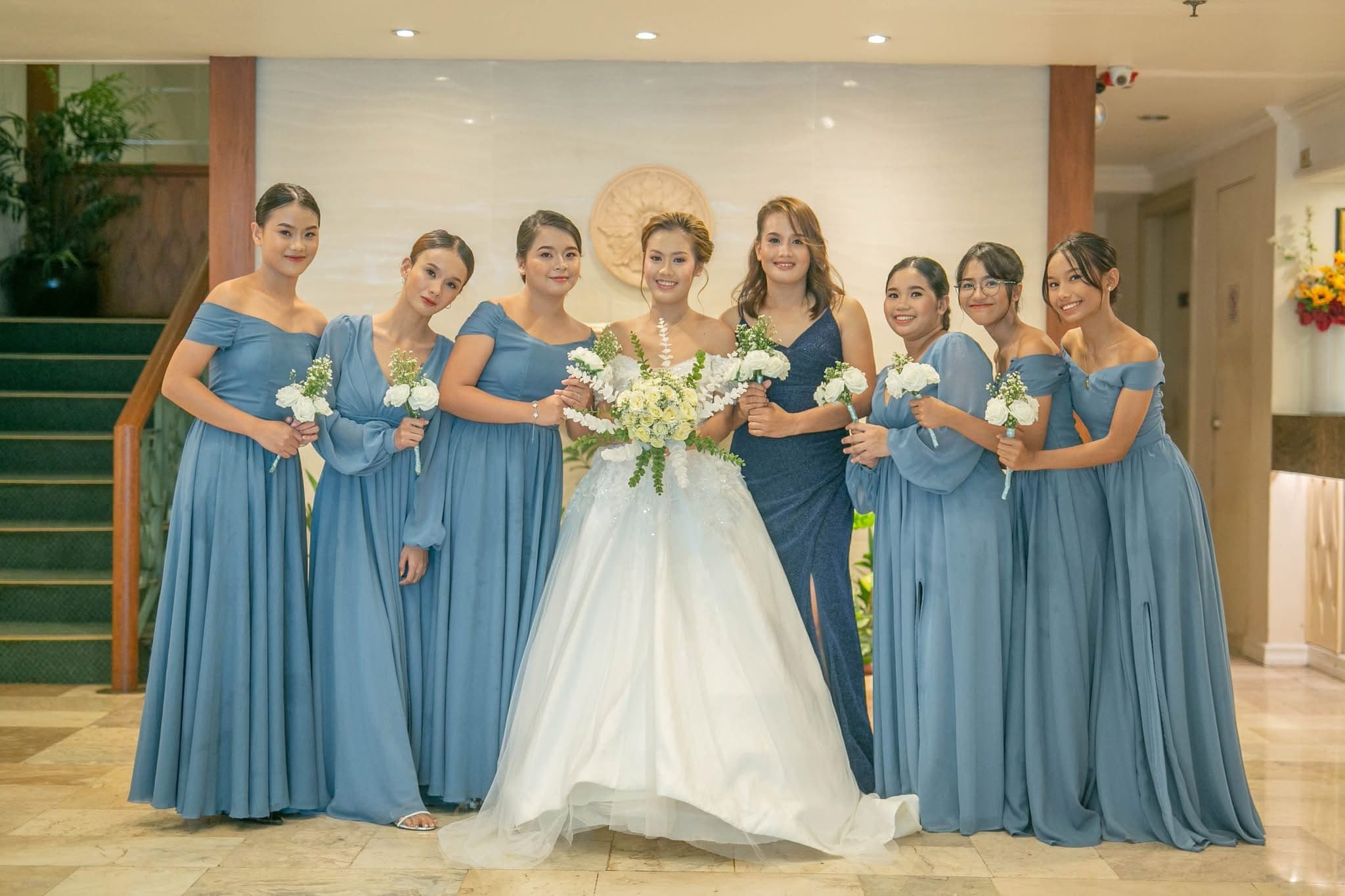 Dusty Blue Bridesmaid Gown 2