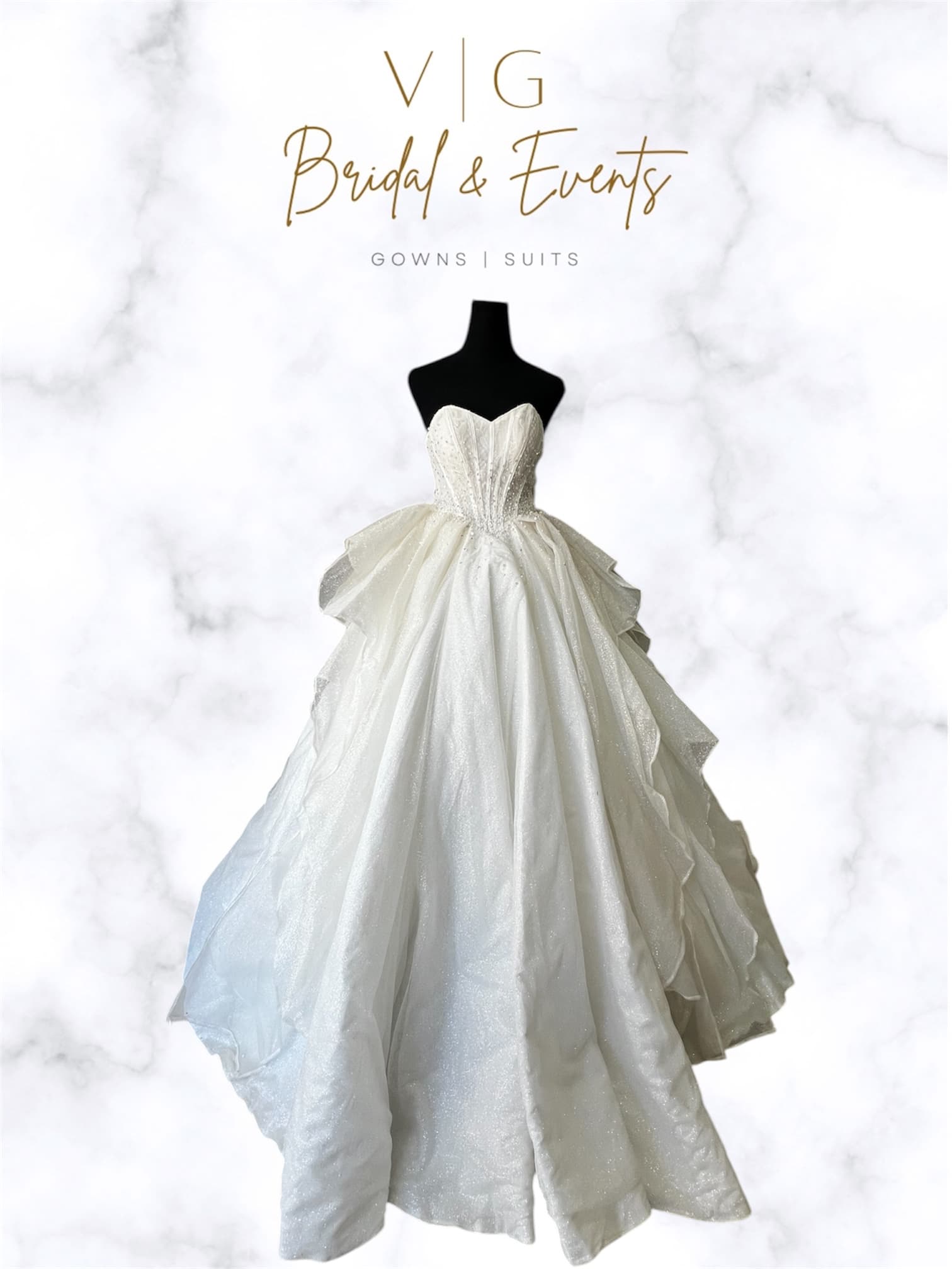 Tube Elegant Wedding Gown w/ Crystals