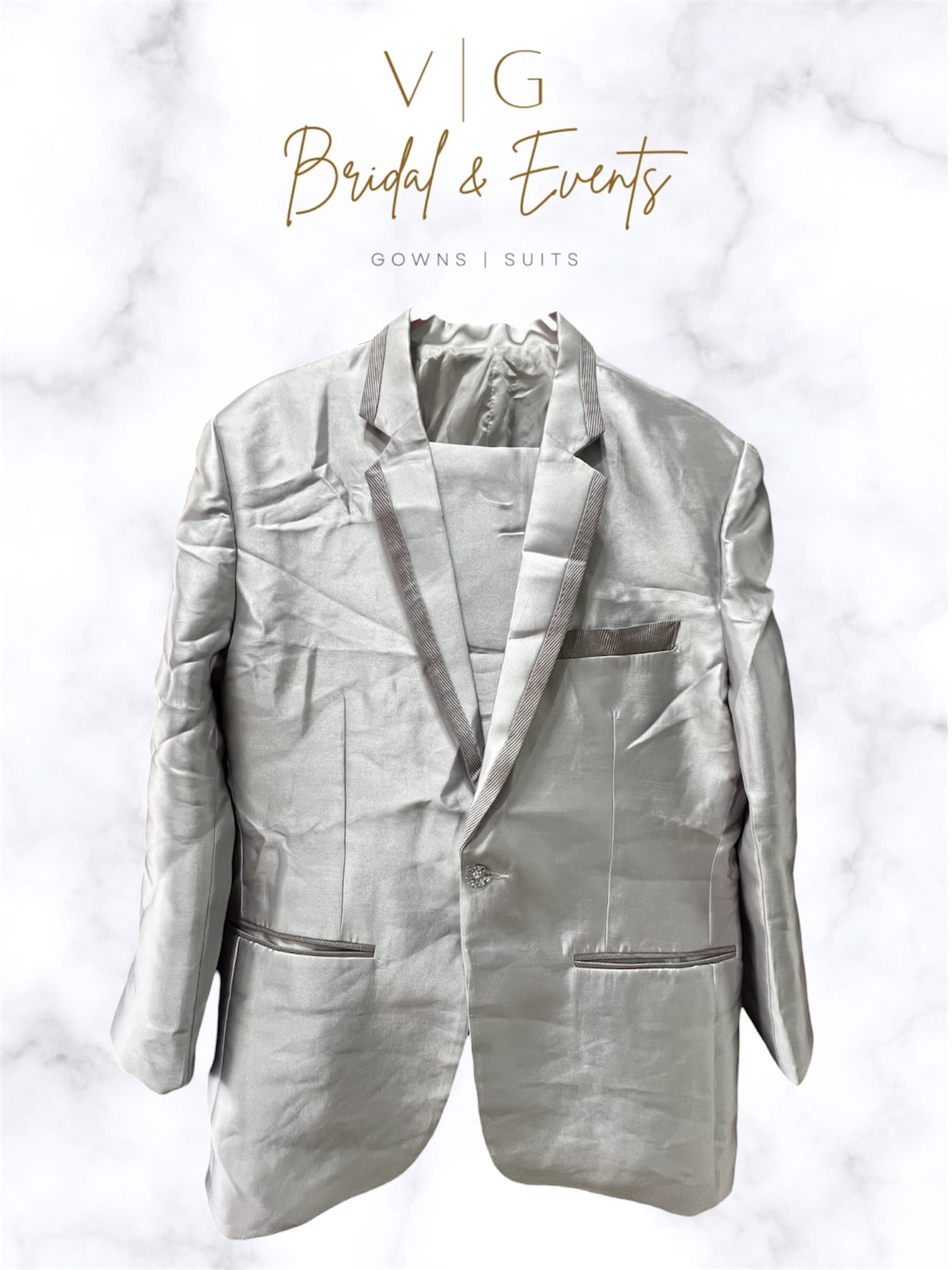 White w/ Gray Lining Suit