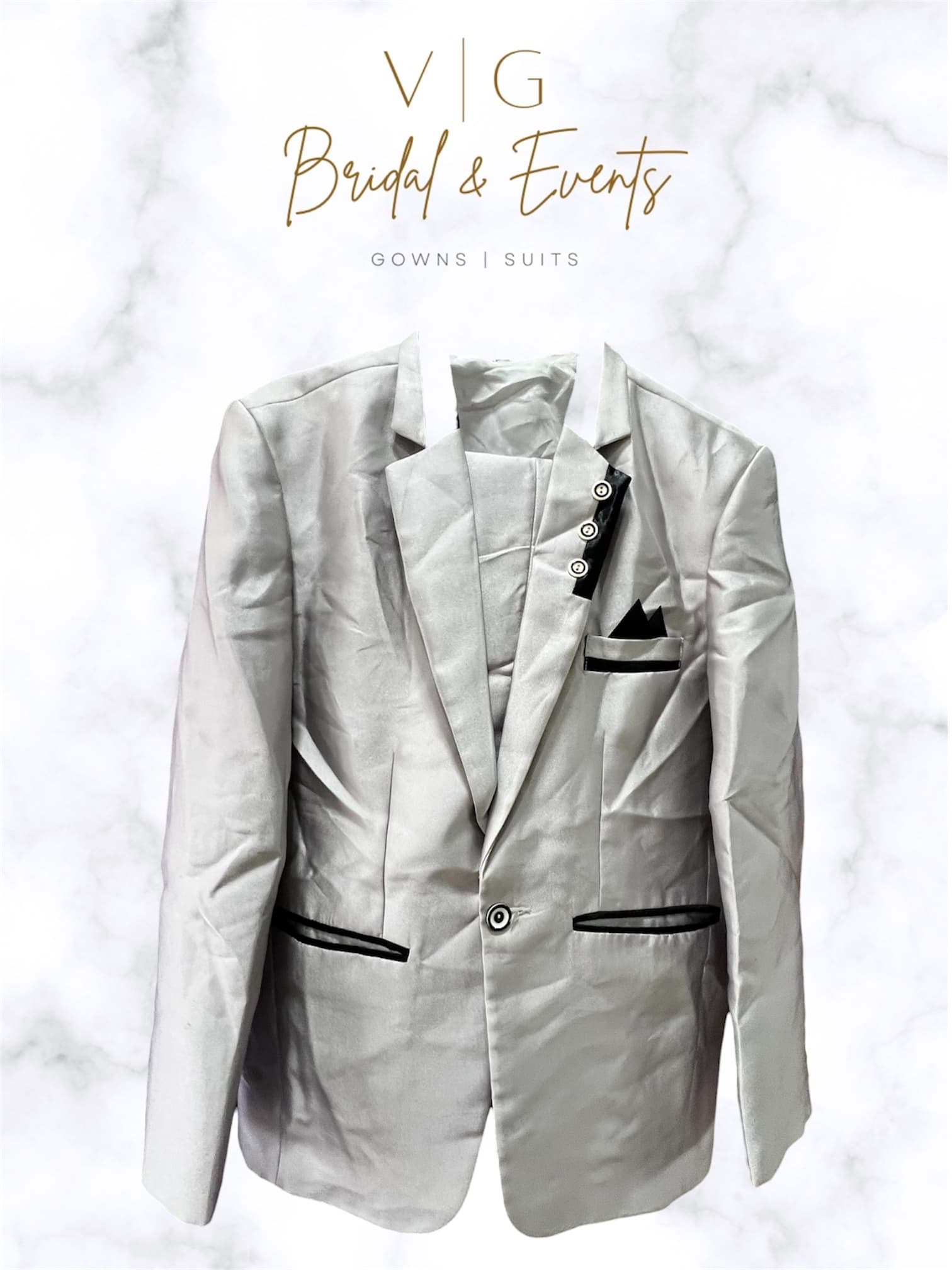 Gray w/ Black Lining Suit