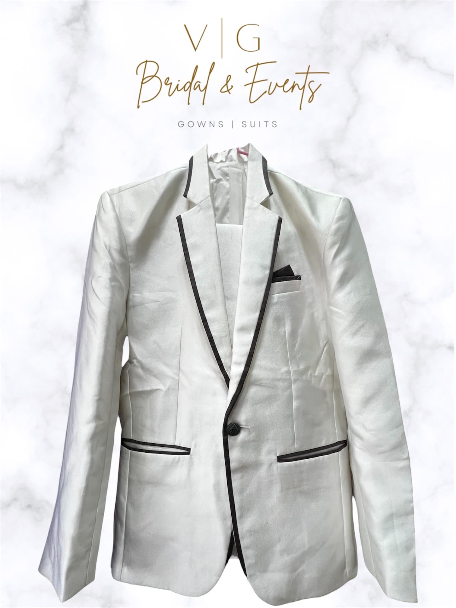 White w/ Black Lining Suit